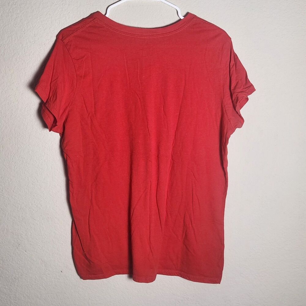 Womens Plus 2X 18W/20W Red Cotton Knit V-Neck Graphic Tee Love Grandma GTTG6135G - Picture 5 of 7